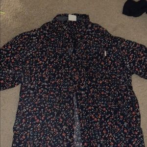 Button up floral shirt with a pocket